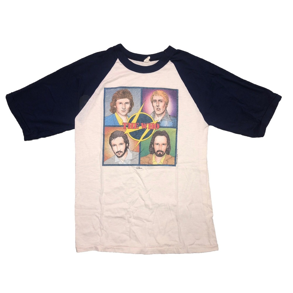 Vintage1979 Pamco The Who T Shirt M White North American‎ Tour Baseball Tee